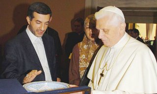 Esfandiar Rahim Mashai, former vice president of Iran, with Pope Benedict XVI